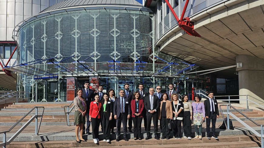 Des étudiant·es et professeur·es de l'Université d'État de Bakou visitent le Conseil de l'Europe à Strasbourg