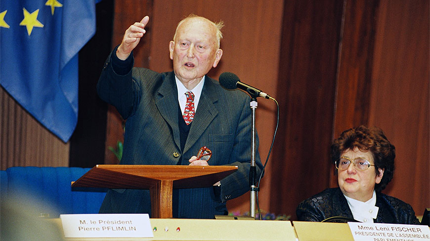 Pierre Pflimlin, ancien membre de l’Assemblée consultative du Conseil de l’Europe, et son président de 1963 à 1966