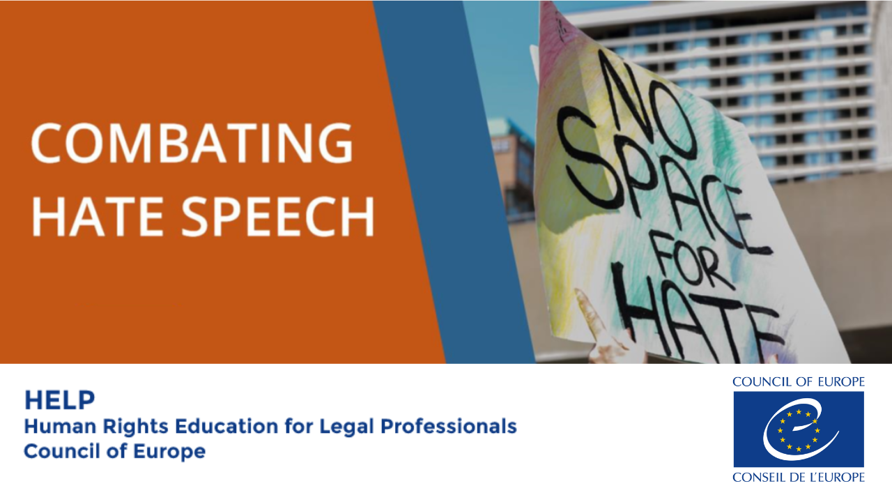 Updated course on Combating Hate Speech now available on the HELP e-learning platform