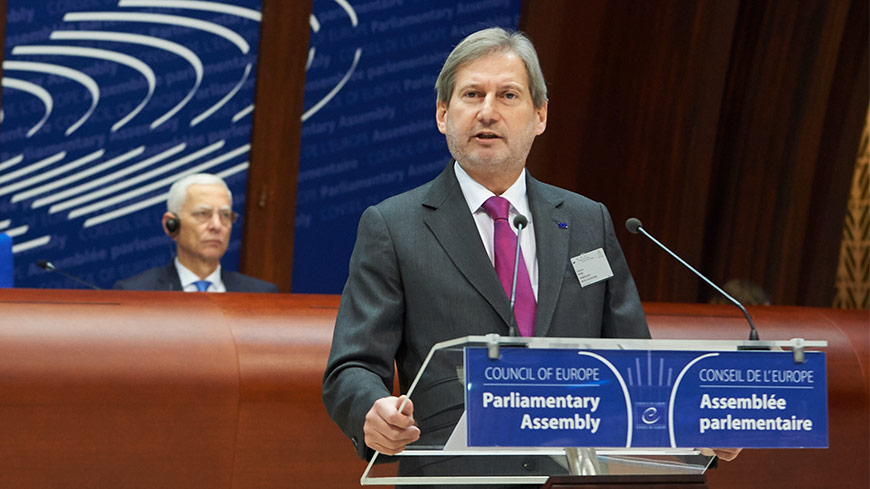 EU and Council of Europe should combine strengths in a ‘strategic partnership', said Commissioner Hahn
