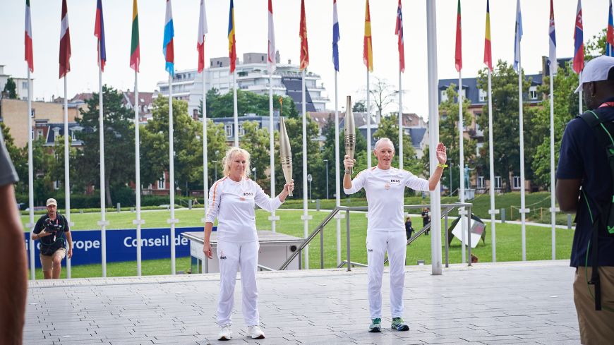 The Olympic torch arrives at the Council of Europe