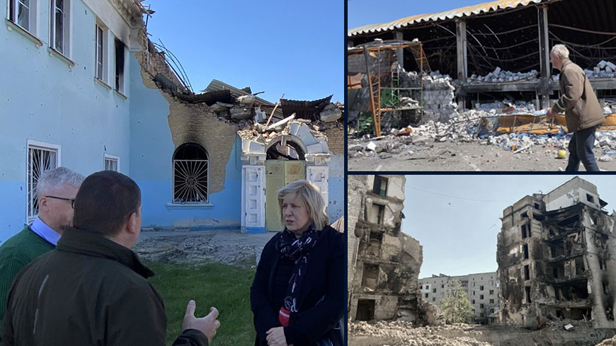 Visita in Ucraina: la Commissaria Mijatović chiede continuo supporto e giustizia per le vittime della guerra