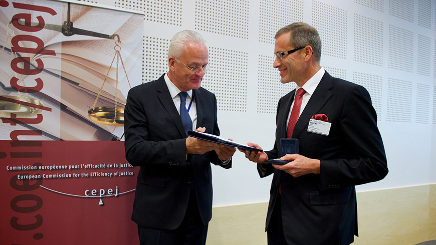 Jacques Bühler receives the Pro Merito Medal of the Secretary General of the Council of Europe