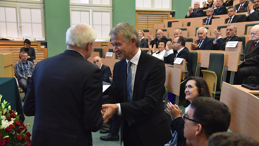 Award of "Meritorious for Justice " medal to President of Consultative Council of European Judges Nils Engstad