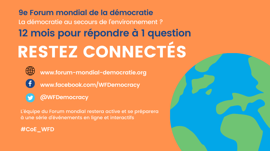 Le Forum mondial de la démocratie s’adapte aux conditions sanitaires liées à la pandémie de Covid19