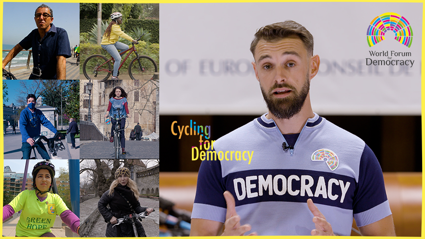 „Cycling for Democracy“ oder mit dem Fahrrad auf der Suche nach originellen Initiativen, um die Frage zu beantworten: Kann die Demokratie die Umwelt retten?