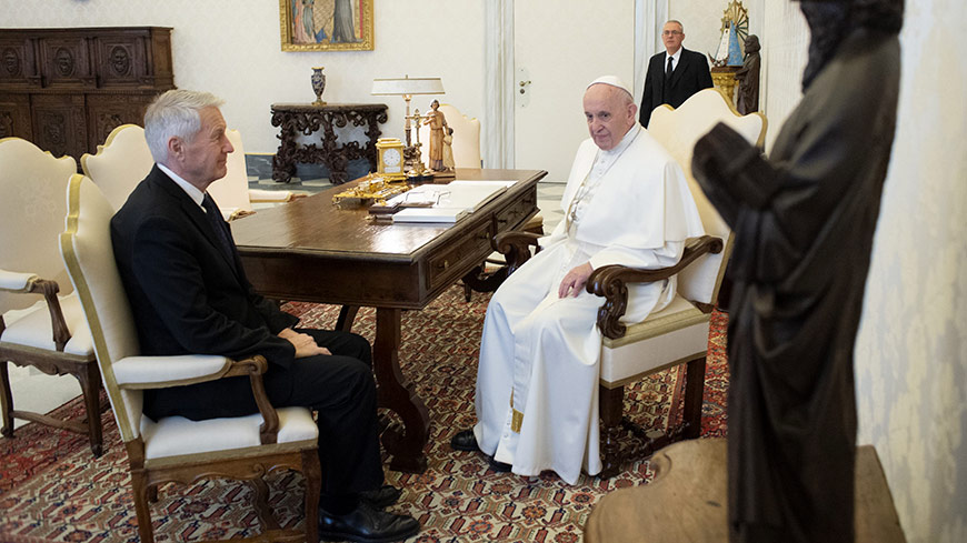 Le Secrétaire Général se rend au Vatican pour une audience avec le Pape François