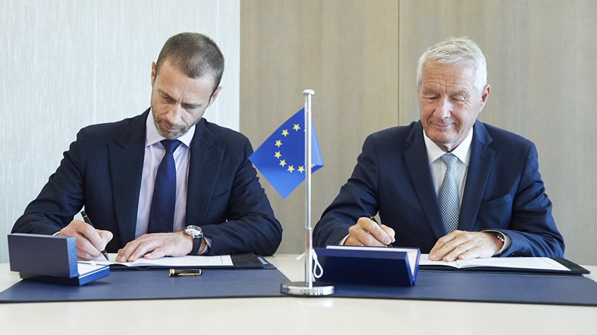 Consiglio d’Europa e UEFA firmano un memorandum d’intesa