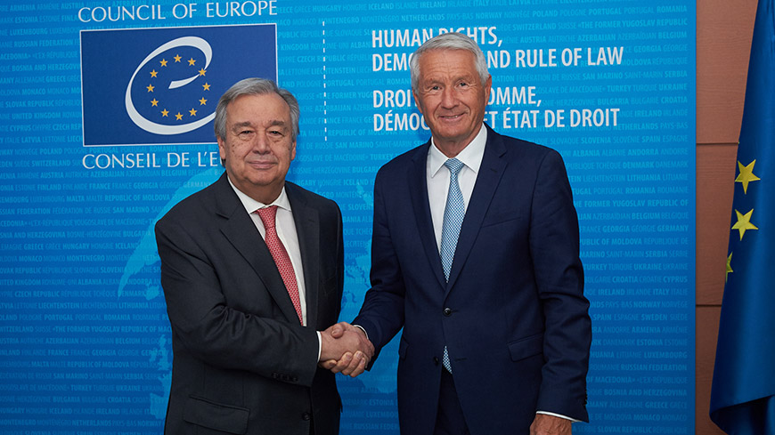 Le Secrétaire général de l’Organisation des Nations Unies, António Guterres, rencontre Thorbjørn Jagland