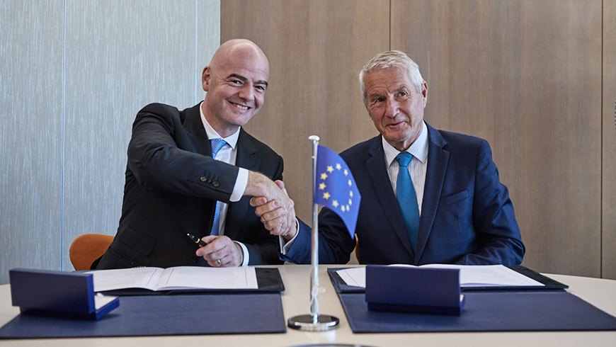 Gianni Infantino und Thørbjorn Jagland