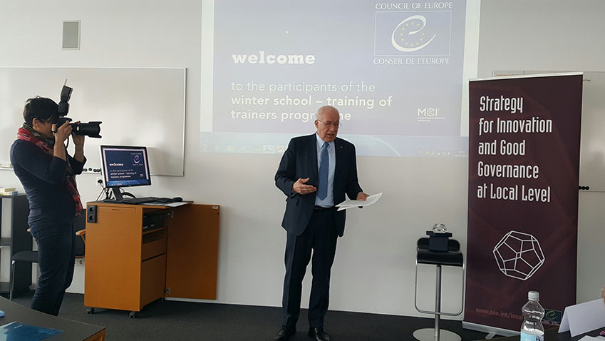 Opening of the winter school by Dr. Herwig VAN STAA, President of the Regional Parliament of the Tyrol & former President of the CoE Congress of Local and Regional authorities