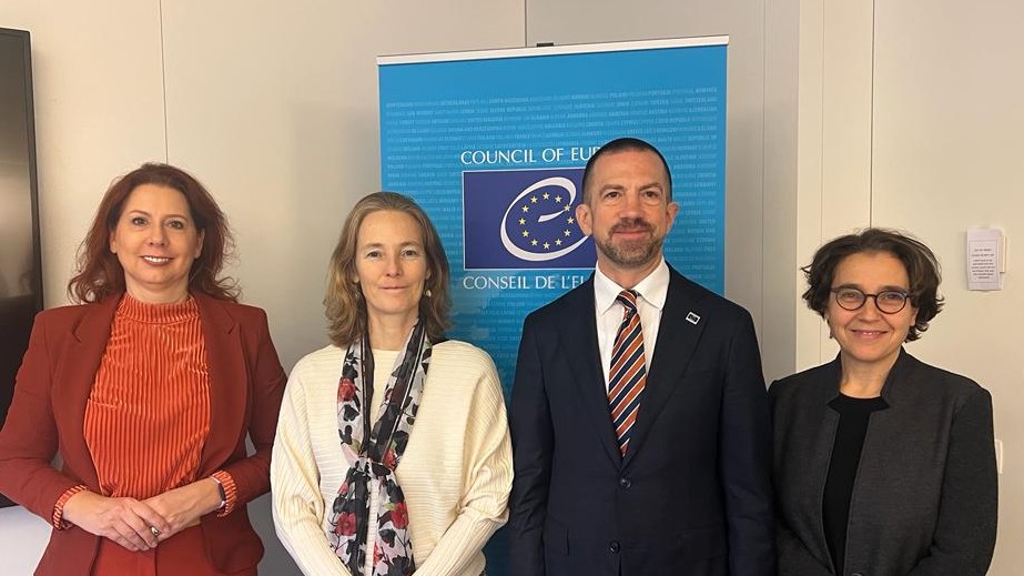 Birgit Van Hout, Florence Bauer, Ambassador Andriy Zayats and Gisella Gori