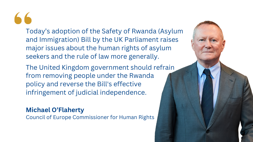 Human Rights Commissioner expresses serious human rights concerns about United Kingdom’s Rwanda Bill