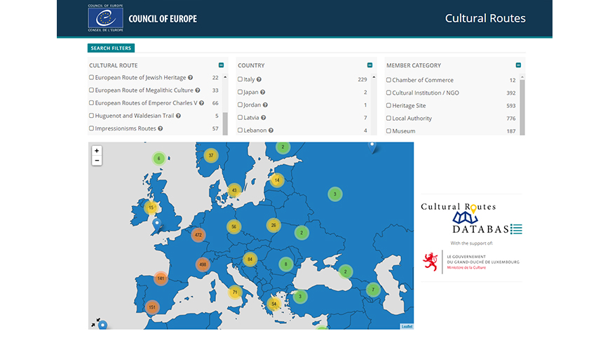 Base de données des Itinéraires Culturels avec Carte Interactive maintenant  en ligne - Itinéraires culturels