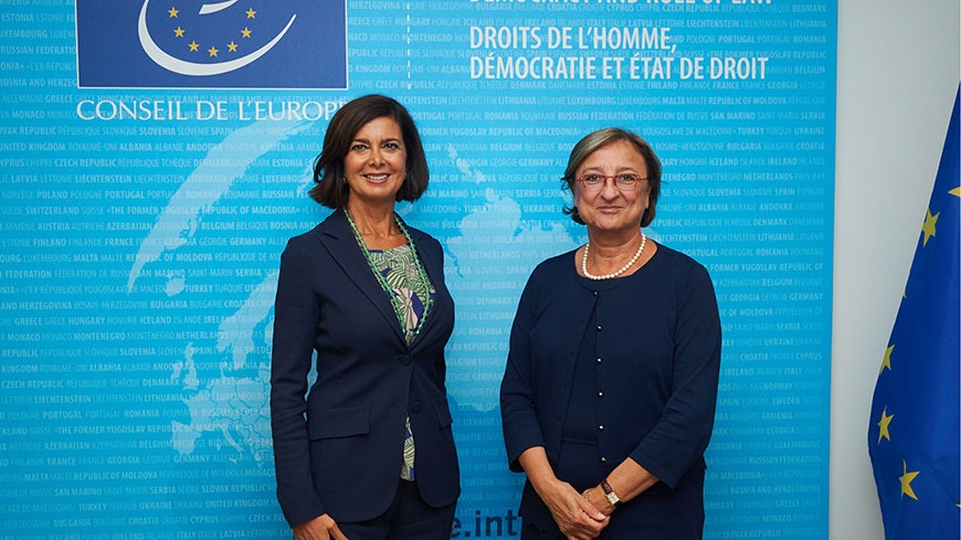 Laura Boldrini and Gabriella Battaini-Dragoni