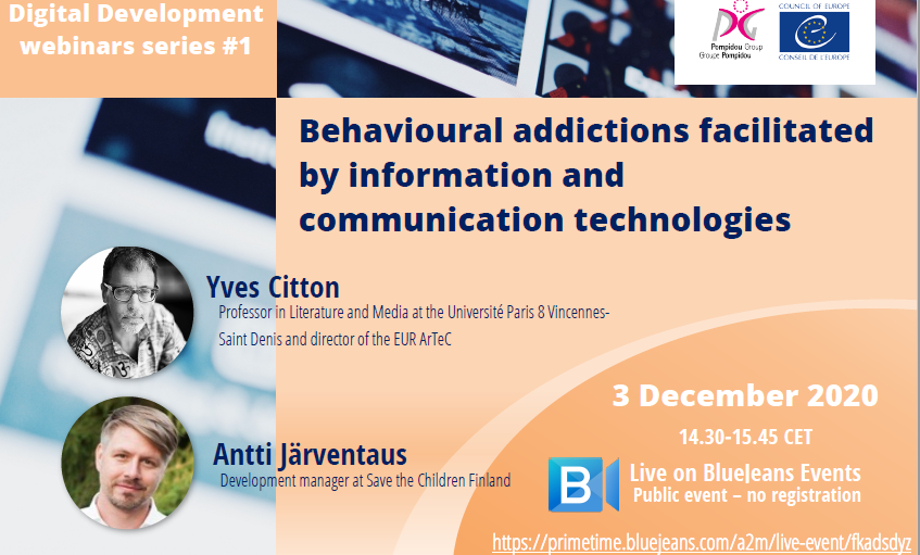 The recording of the webinar on ‘Behavioural addictions facilitated by information and communication technologies – risks and perspectives’ is now available