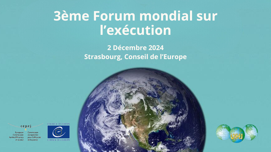 L'intelligence artificielle et l'exécution des décisions de justice, thème du prochain Forum mondial de l’exécution, co-organisé par la CEPEJ et l‘UIHJ