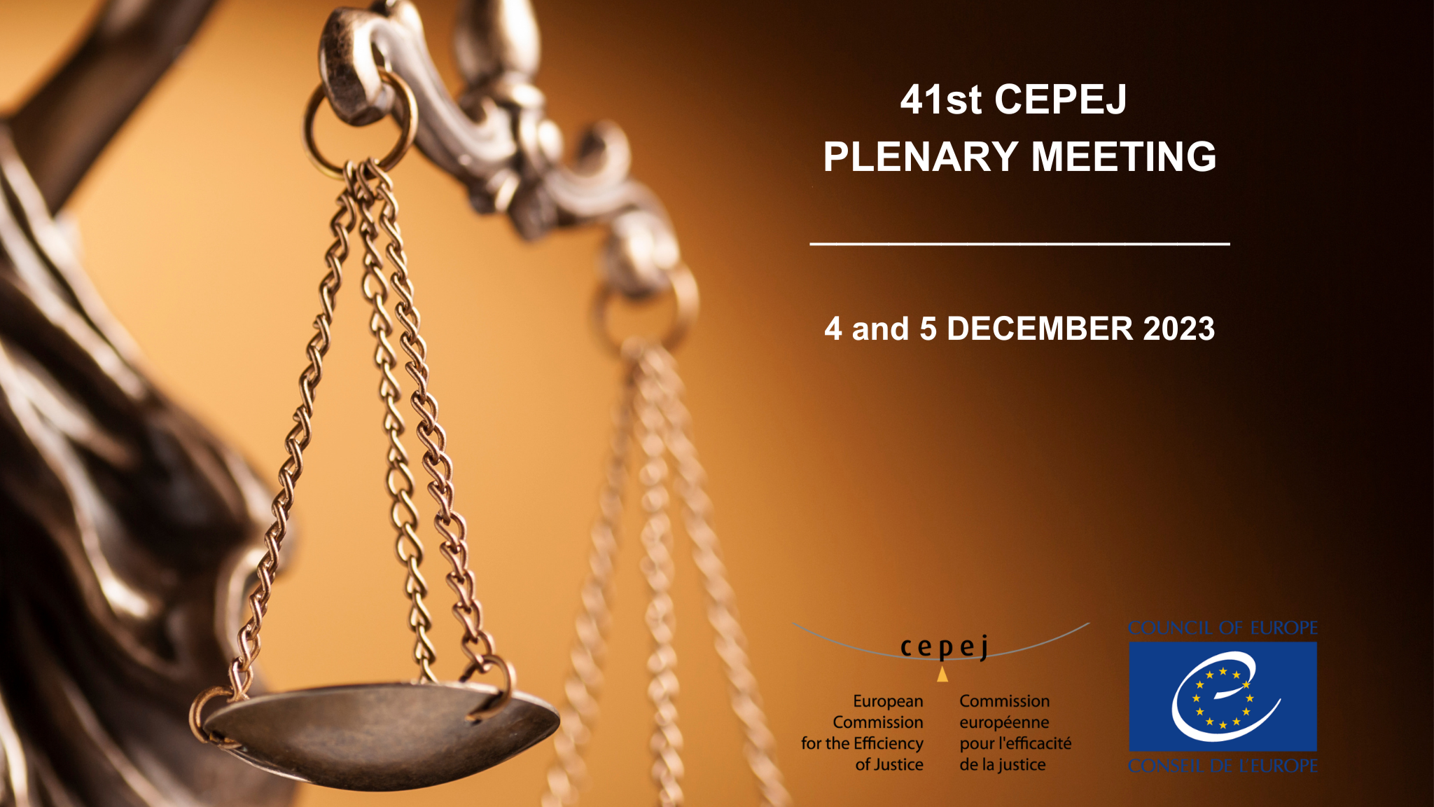 The 41st CEPEJ Plenary meeting will be held on 4 and 5 December in Strasbourg