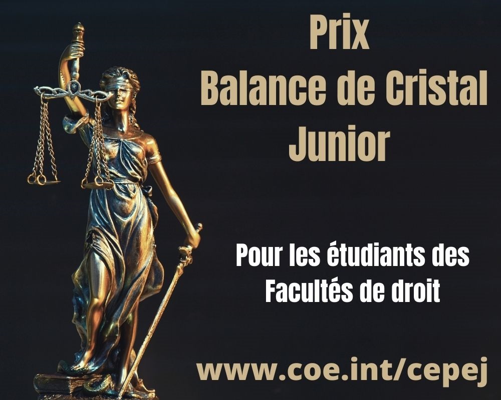 Prix Balance de cristal Junior - Commission européenne pour l'efficacité de  la justice (CEPEJ)