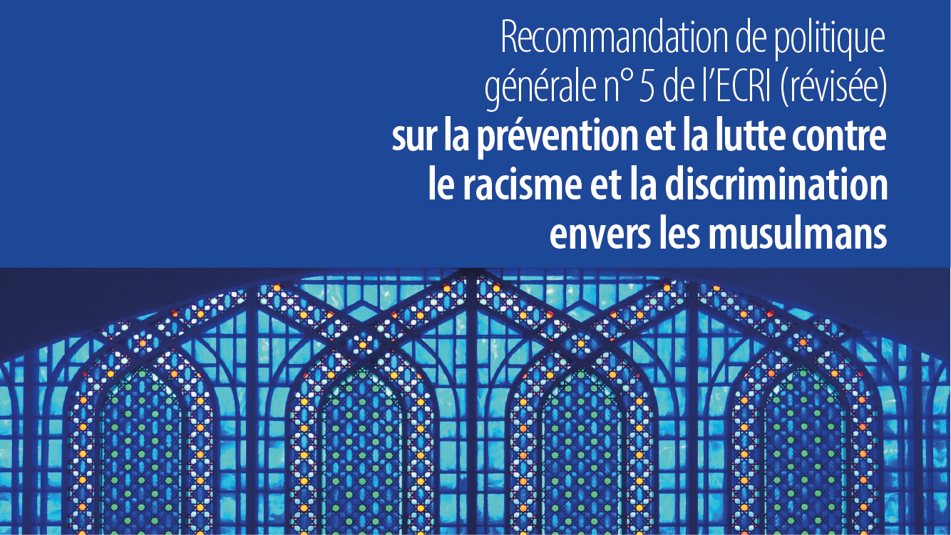 La Commission européenne contre le racisme et l’intolérance (ECRI) publie une nouvelle Recommandation de politique générale à l’intention des Etats membres du Conseil de l’Europe