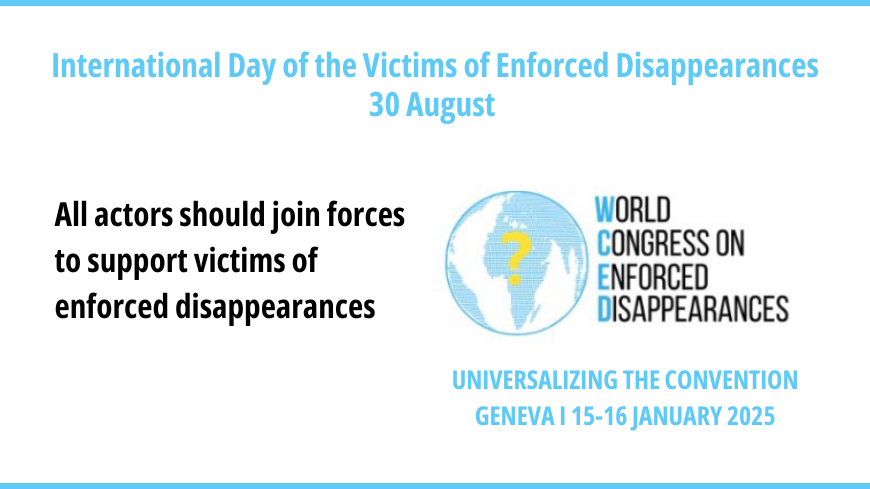 Victims of enforced disappearances require urgent responses and concerted action: Forthcoming World Congress offers unique opportunity, experts say - Commissioner for Human Rights