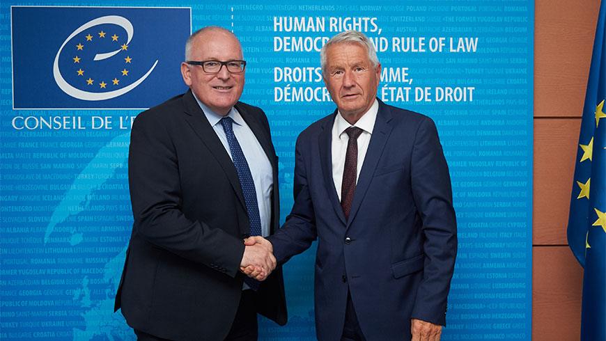 Frans Timmermans and Thorbjørn Jagland