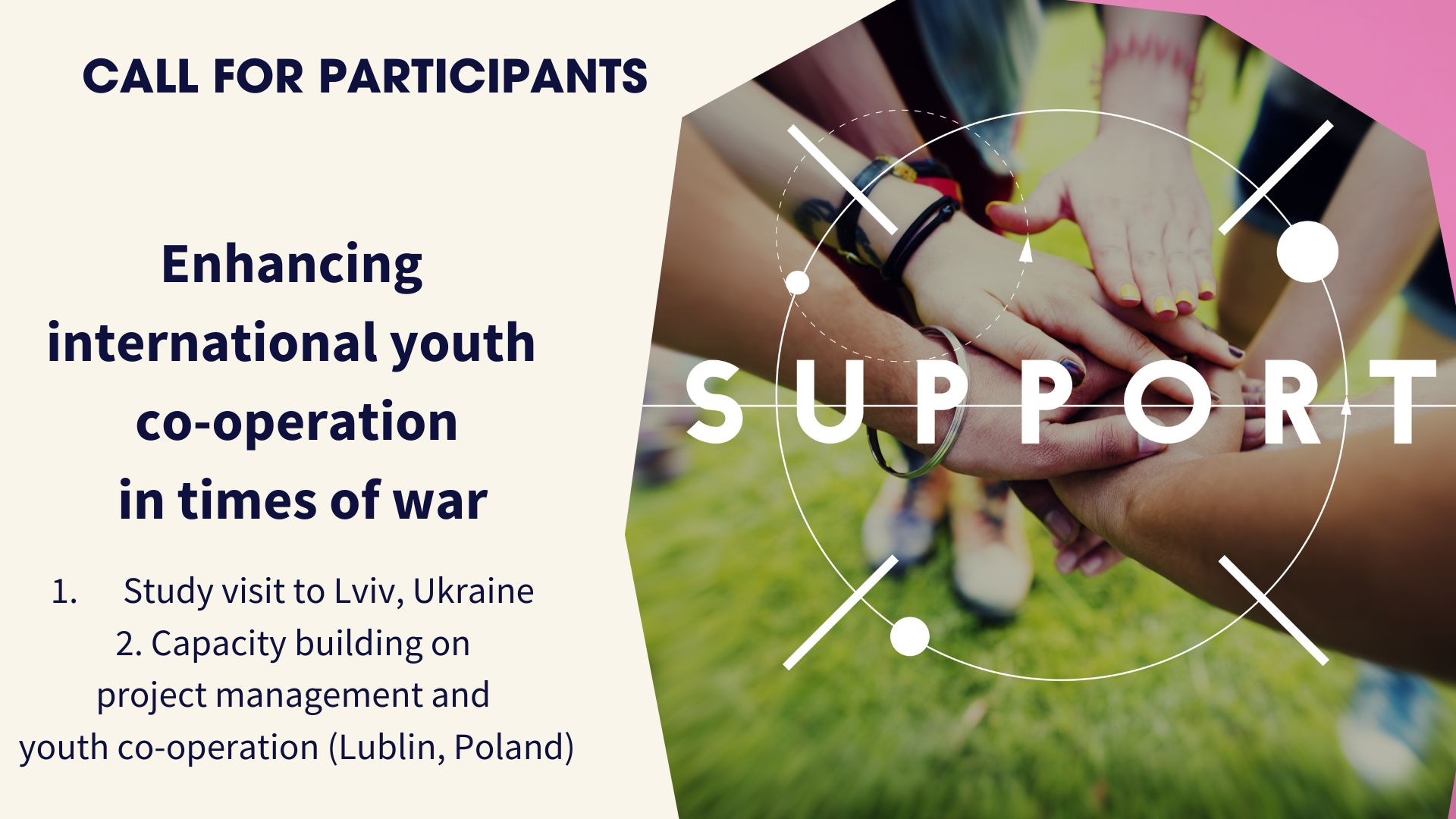 Call for participants: two capacity building activities to enhance international youth co-operation in times of war