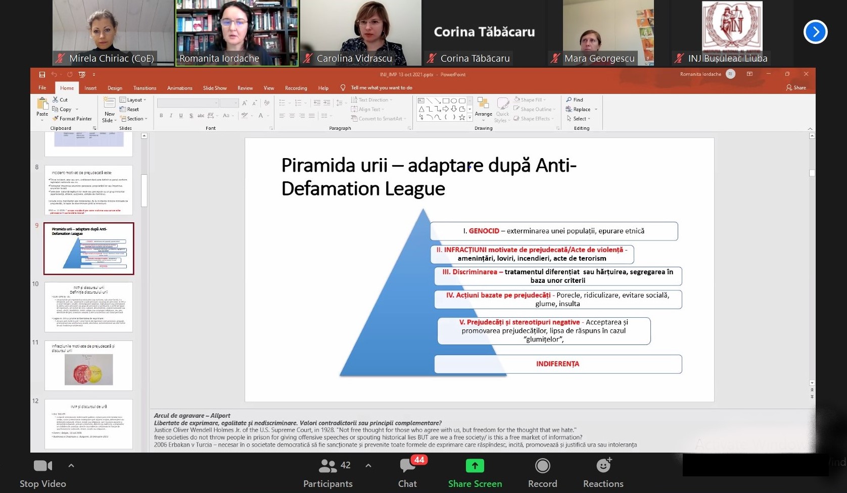 Judges and prosecutors, but also judicial assistants, registrars and prosecutors’ consultants  from the Republic of Moldova increased their knowledge on the thematic of combating hate crime