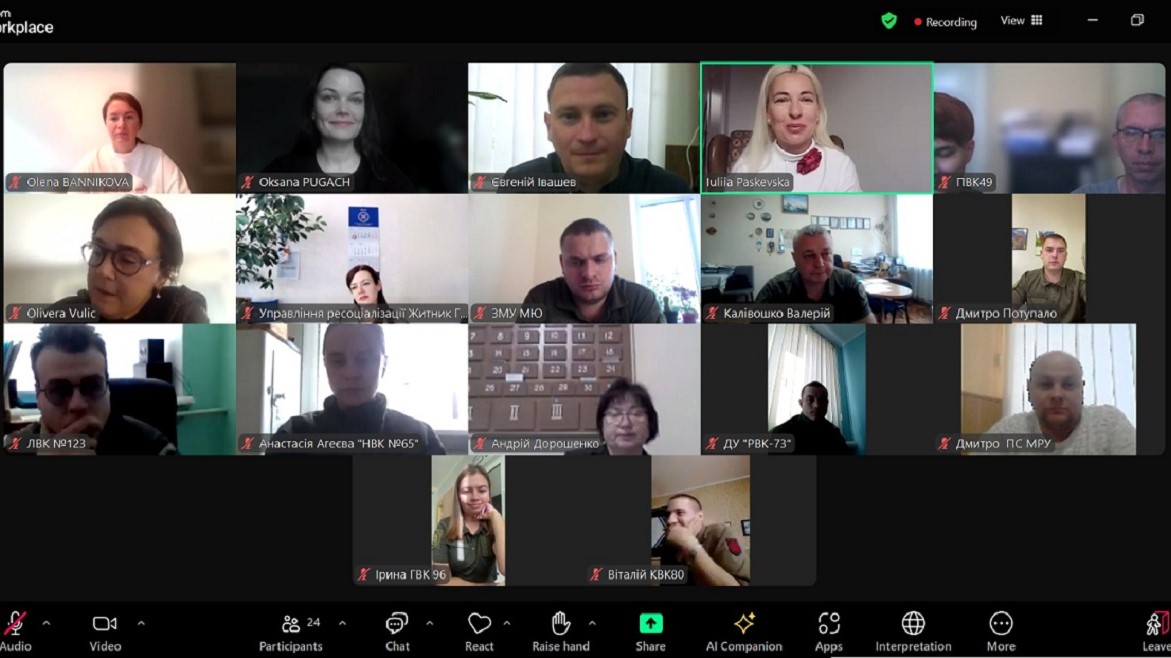 First Online Coaching Session with International and National Consultants as Part of the Pilot Psychological Support Program for Prisoners