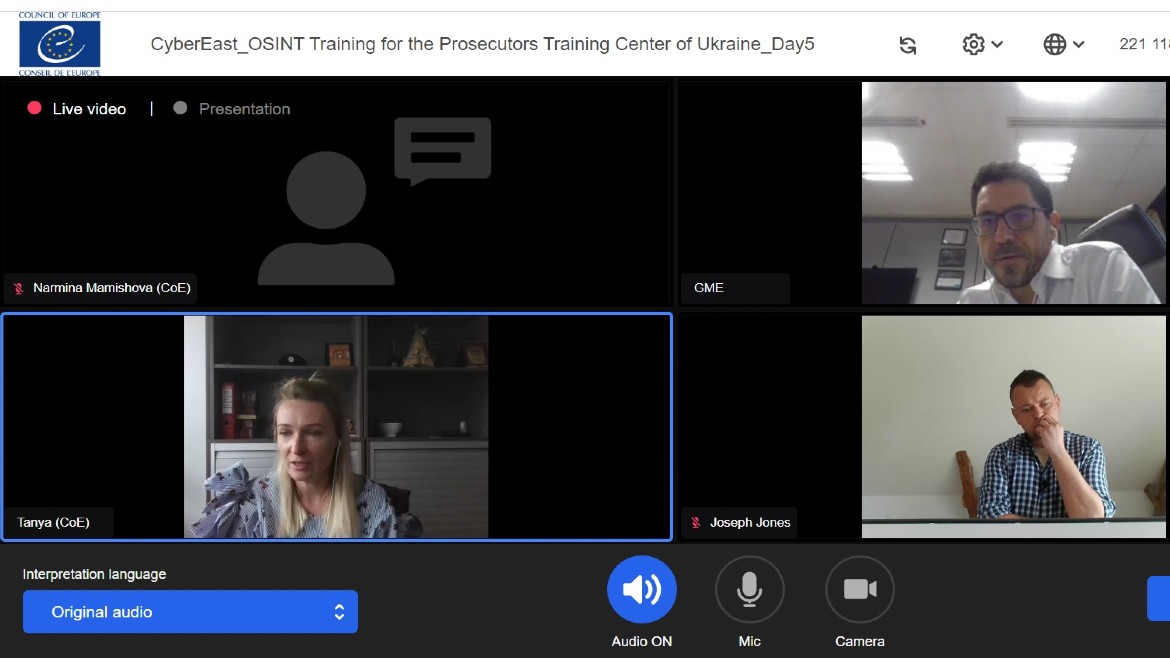 The Council of Europe supports Training on OSINT tools for prosecutors and investigators of Ukraine