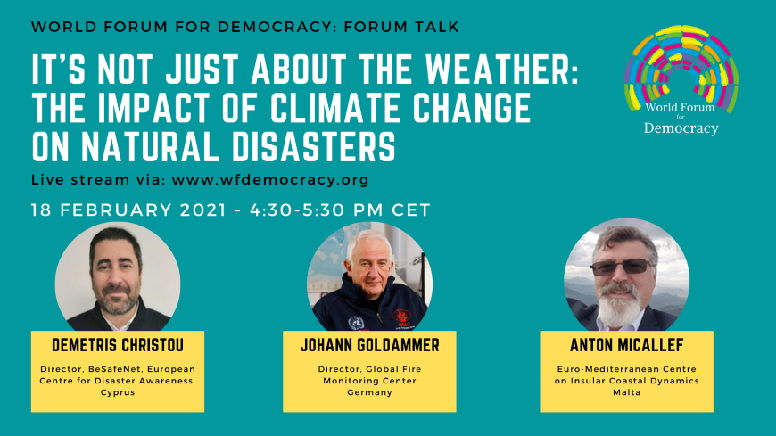 Forum Talk “It’s not just about the weather: the impact of climate change on natural disasters”