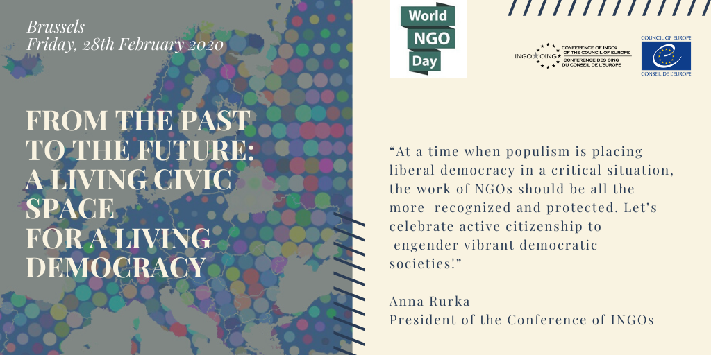 World NGO Day - Seminar: “From the Past to the Future: A Living Civic Space  for a Living Democracy” - Conference of INGOs