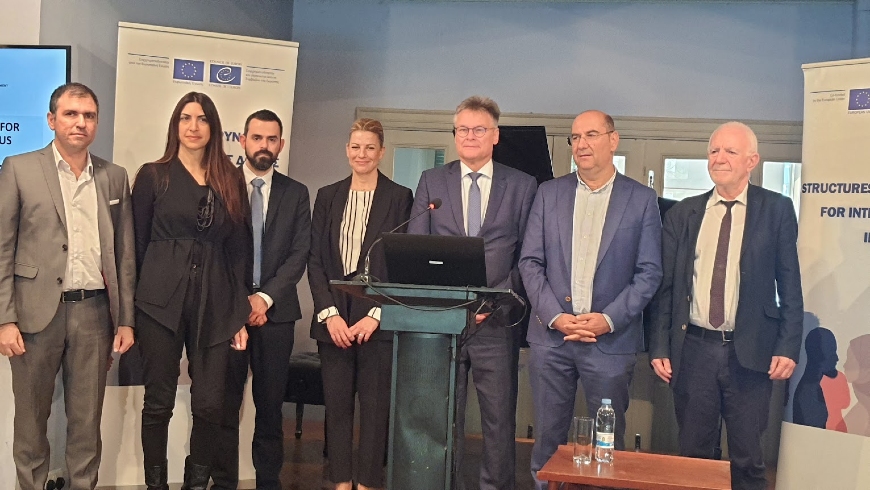 Representatives of the Council of Europe, European Commission, Deputy Ministry for Migration and International Protection, Mayor of Larnaca and Mayor of Atheniou